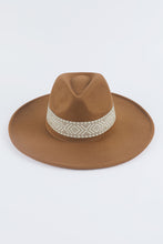 Brown Aztec Embroidery Retro  Flat Fedora Hat