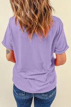 Wisteria Casual Plain Crew Neck Tee