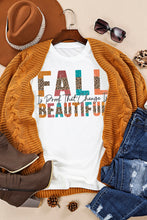 Fall Letter Print Crew Neck Graphic T Shirt