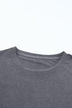 Gray Casual Plain Crew Neck Tee