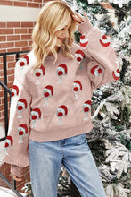 Light Pink Cheer for Christmas Round Neck Casual Sweater