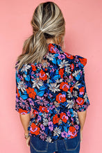 Top peplum con volantes y estampado floral