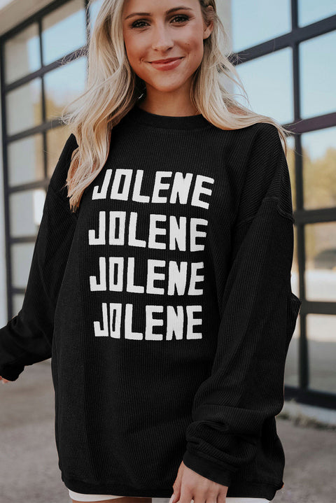 Orange JOLENE Ribbed Corded Oversized Sweatshirt