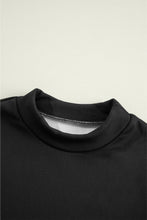 Black Mock Neck Thermal Lined Long Sleeve Tee