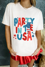 White PARTY IN THE USA American Flag Bolt Graphic Tee