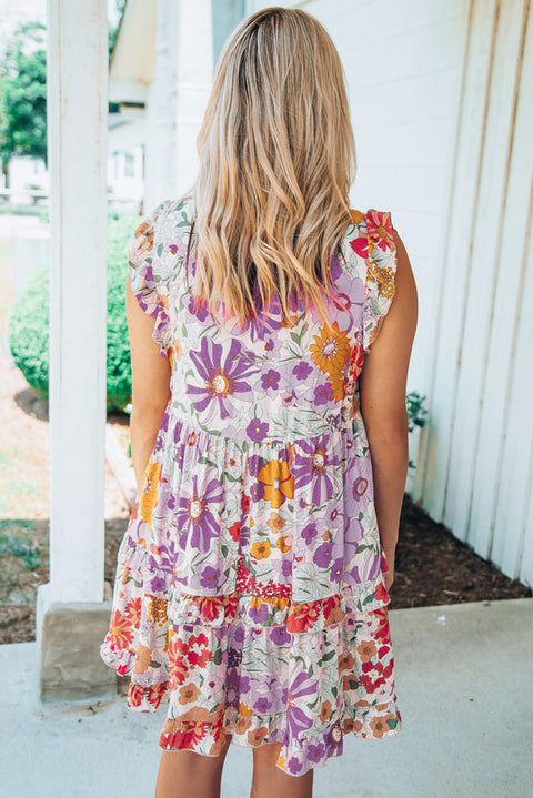 Ruffled Tank Floral Dress