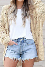 Black Casual Hollowed Knit Dolman Sleeve Cardigan