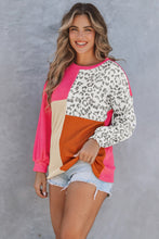 Patchwork Color Block Ribbed Long Sleeve Top