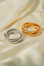 Gold 3 Layers Chunky Alloy Bangle