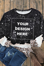 Snowy Christmas Graphic Leopard Bleached Sweatshirt