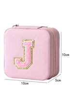 Pink Portable Initial J Jewelry Box