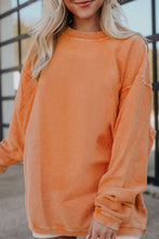 Sudadera oversize con cordón de canalé JOLENE naranja 