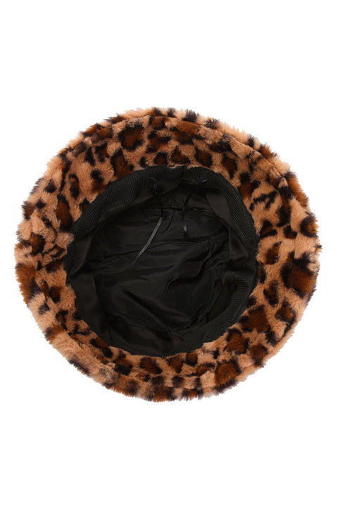 Thai Curry Leopard Plush Wide Brim Winter Fishman Hat