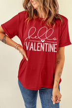 Camiseta con estampado de letras Hello Valentine