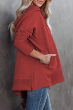 Batwing Sleeve Pocketed Henley Hoodie