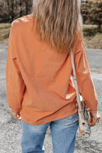 Orange THANKFUL Ribbed Crew Neck Pullover Sweatshirt