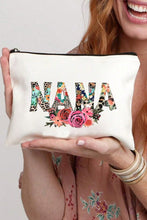 White Leopard Flower NANA Print Cosmetic Bag