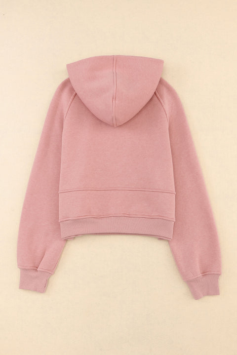 Quarter Zip Kangaroo Pocket Hoodie