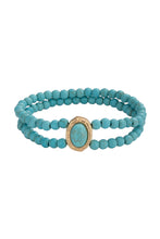 Light Blue Pearl/Turquoise Beaded Double Layered Anklet