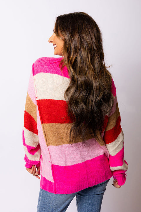 Mix Horizon Stripes Dolman Sleeve Sweater