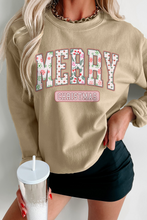 Khaki MERRY CHRISTMAS Wonderful Letter Graphic Sweatshirt