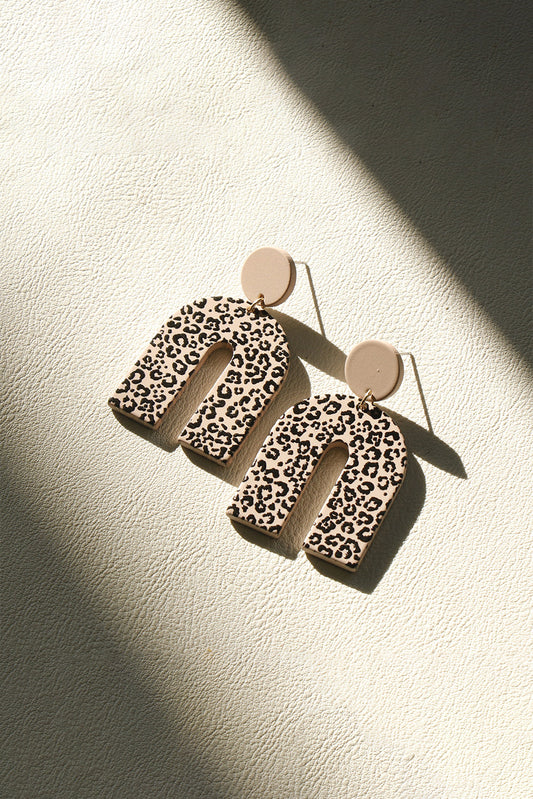 Neutral Animal Print U Shaped Earrings