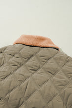 Jungle Green Teddy Collar Flap Pockets Quilted Puffer Jacket