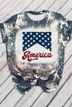 Multicolor Bleached Tie Dye Stylish America Graphic Tee