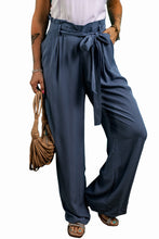 Wild Wind Belted Frilly Waist Wide Leg Loose Pants