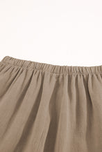 Khaki High Waist Pocketed Ruffle Shorts