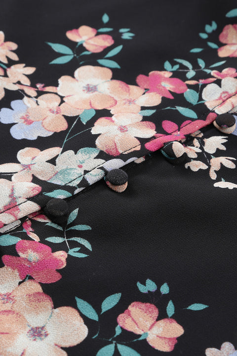 Blusa de gasa con estampado de flores silvestres