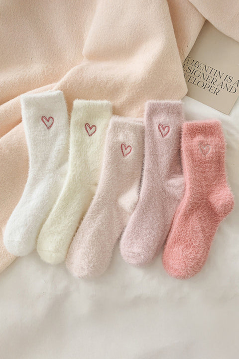 Gossamer Pink Valentines Day Heart Shape Thick Soft Socks