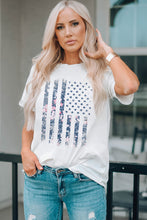 Floral American Flag Pint Short Sleeve Graphic Tee