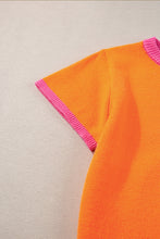 Flamingo 2-tone Color Block Knit Cap Sleeve Sweater Top