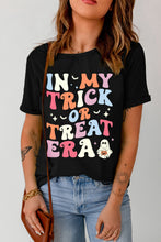 Black In My Trick or Treat Era Ghost Print Crewneck T Shirt