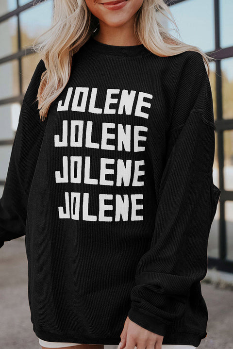 Orange JOLENE Ribbed Corded Oversized Sweatshirt