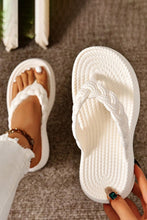 White Braided Pattern Thick Sole Flip Flop