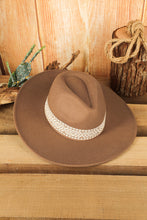 Brown Aztec Embroidery Retro  Flat Fedora Hat