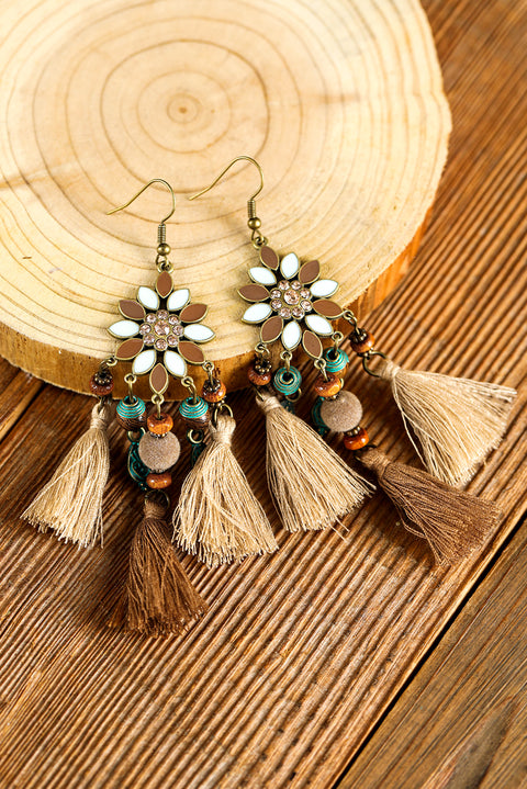 Chestnut Western Tassel Dangle Earrings