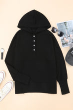 Batwing Sleeve Pocketed Henley Hoodie