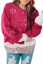 Snowy Christmas Graphic Leopard Bleached Sweatshirt