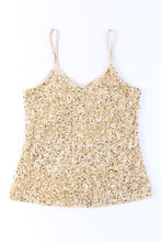 Sequin Adjustable Straps Tank Top