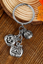 Silvery Halloween Pumpkin Face Alloy Keychain