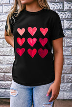 Camiseta con estampado de corazón y lentejuelas