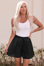 Drawstring Waist Flowy Pleated Shorts