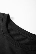 Black Contrast Stitches Detail Puffy Half Sleeve Blouse