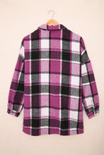 Rose Plaid Print Buttoned Shirt Jacket