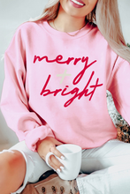 Pink merry + bright Christmas Fashion Graphic Sweatshirt