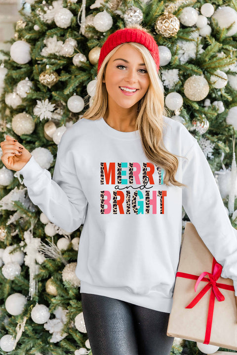 MERRY and BRIGHT Leopard Print Pullover Sweatshirt