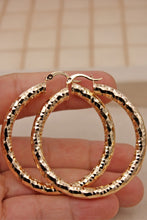 Gold Plated Diamond Cut Large Hoop Earrings